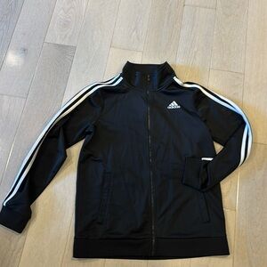 Adidas boys black zip up training jacket.  Size L (14-16). Excellent condition!